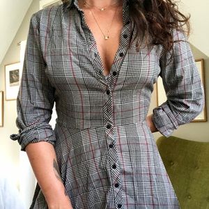 Zara Plaid Shirt Dress